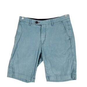 Ted Baker London Chino Shorts 28R Mens Flat Front Light Blue 8.5" Stretch Cotton